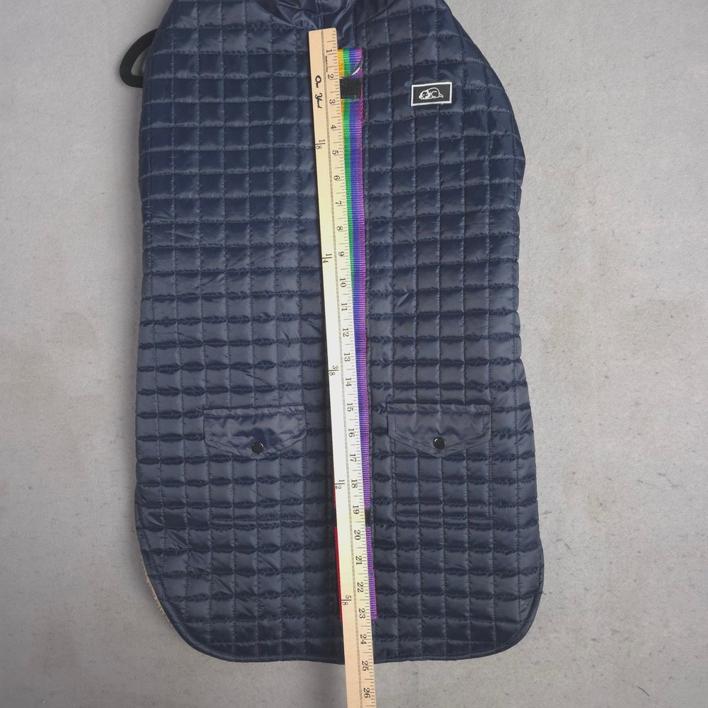 Shaggleton‎ Collection Quilted Dog Coat Rainbow Stripe Sherpa Lined Size 26 - Picture 4 of 9